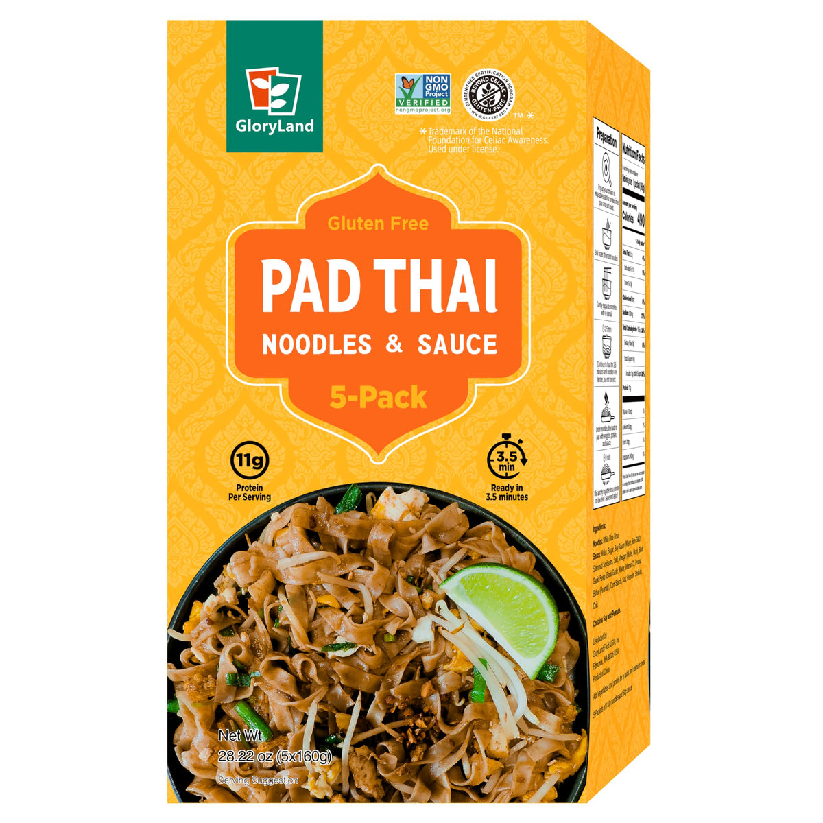 Gloryland Pad Thai Noodles And Sauce Meal Kit (28Oz) - Pack Of 5