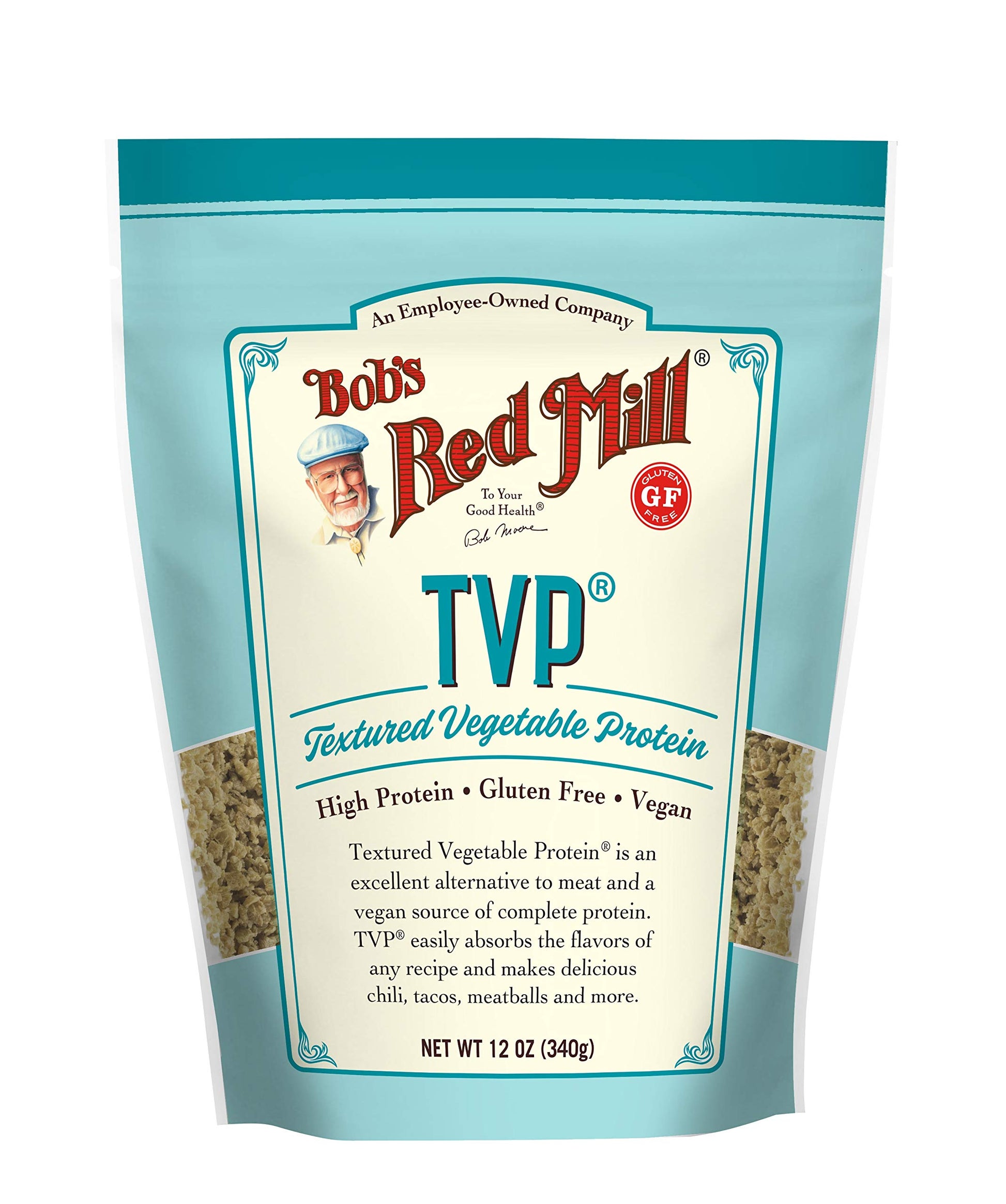 Bobs Red Mill TVP (Textured Vegetable Protein) - 12 Ounce (Pack of 1), Gluten Free, Vegan, Made in USA, Unflavored