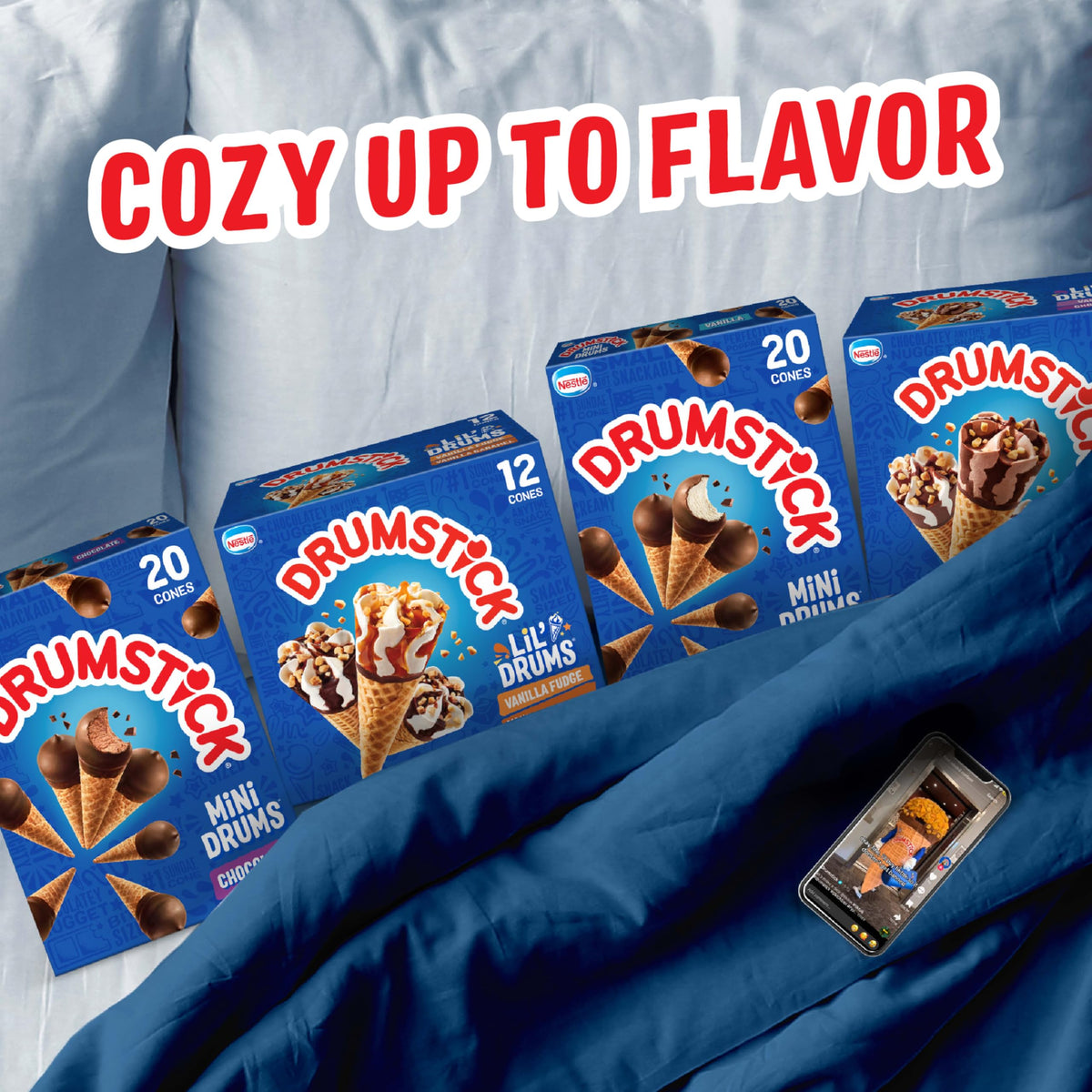 Drumstick Chocolate Mini Drums Sundae Cones, 16.9 Fl Oz (Frozen)