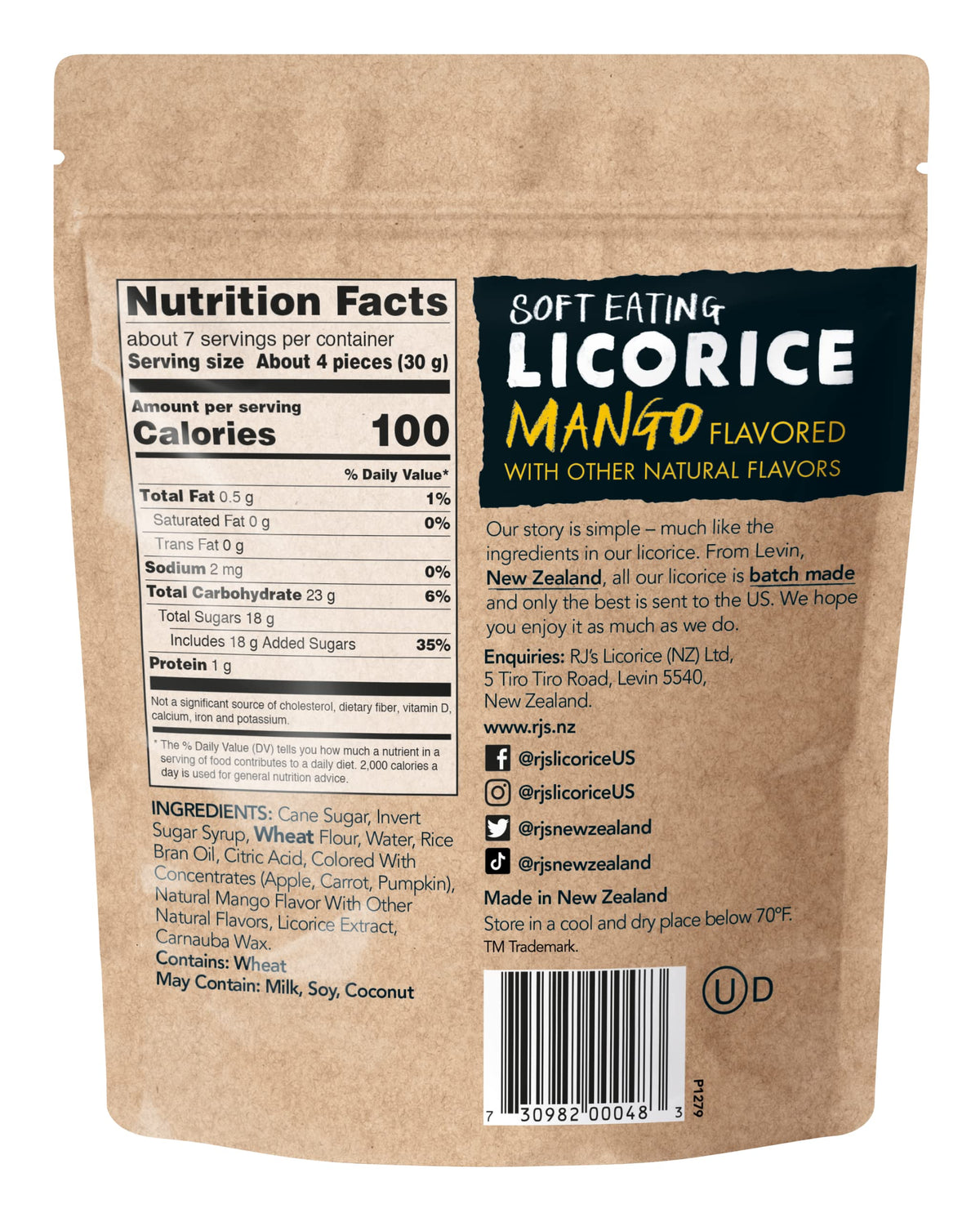 Rj'S Soft Eating Licorice, Mango, 5 Count