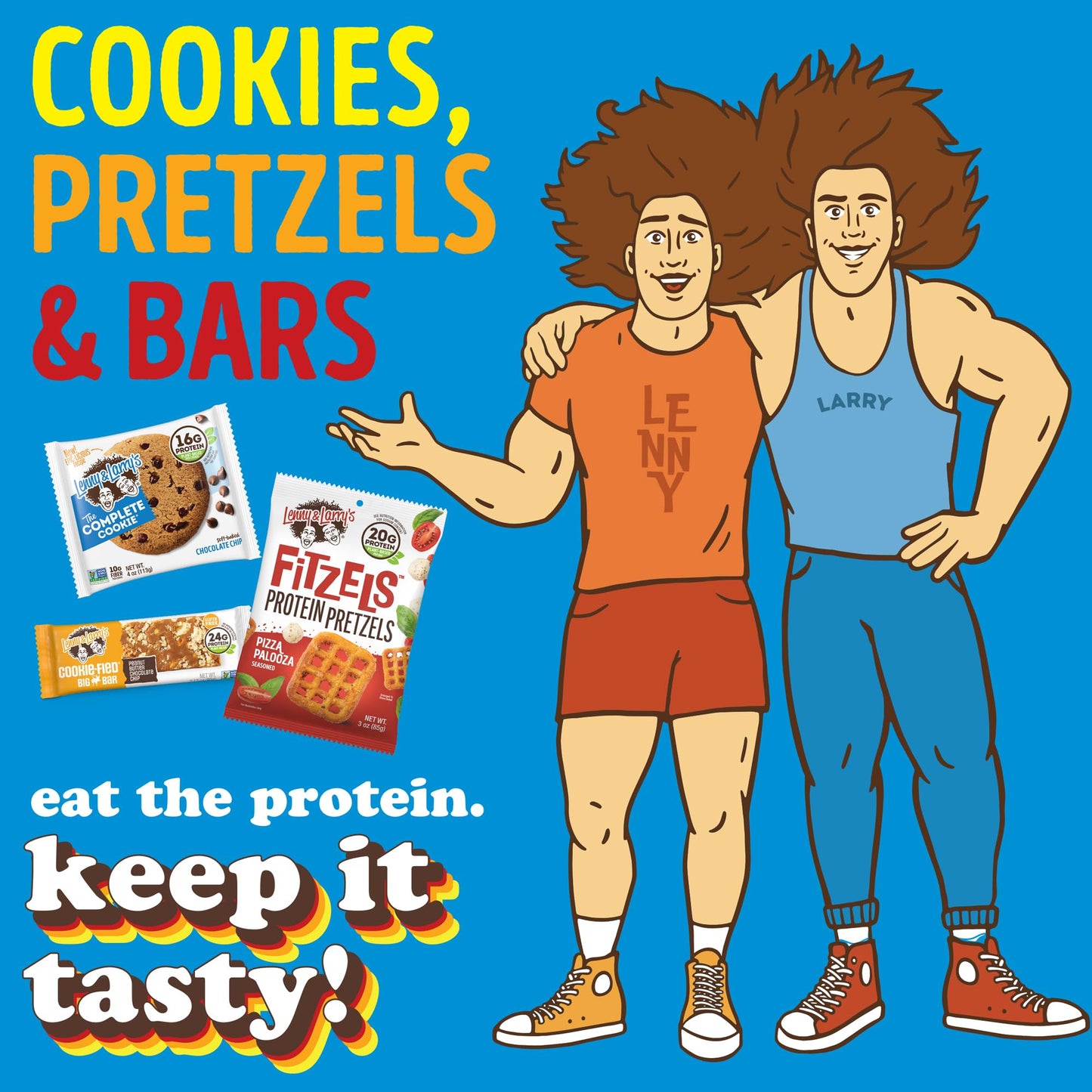 Lenny & Larrys Pizza Palooza FITZELS- Savory Pretzel Snacks Incredibly Tasty High Protein, Salty, Vegan, Kosher 20 gs of Plant
