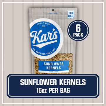 Kar s Nuts Sunflower Kernels Snacks - Roasted and Lightly Salted - 16 Ounce Resealable Pouch (Pack of 6)