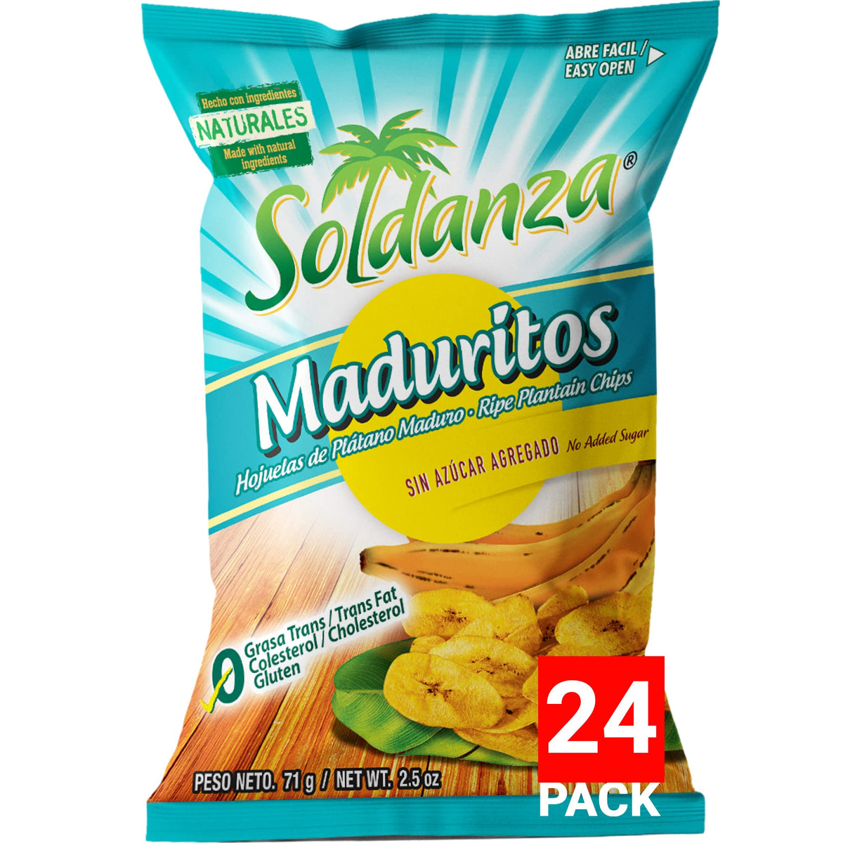 Soldanza Maduritos Plantain Chips, Ripe, 2.5 Ounce (Pack Of 24)