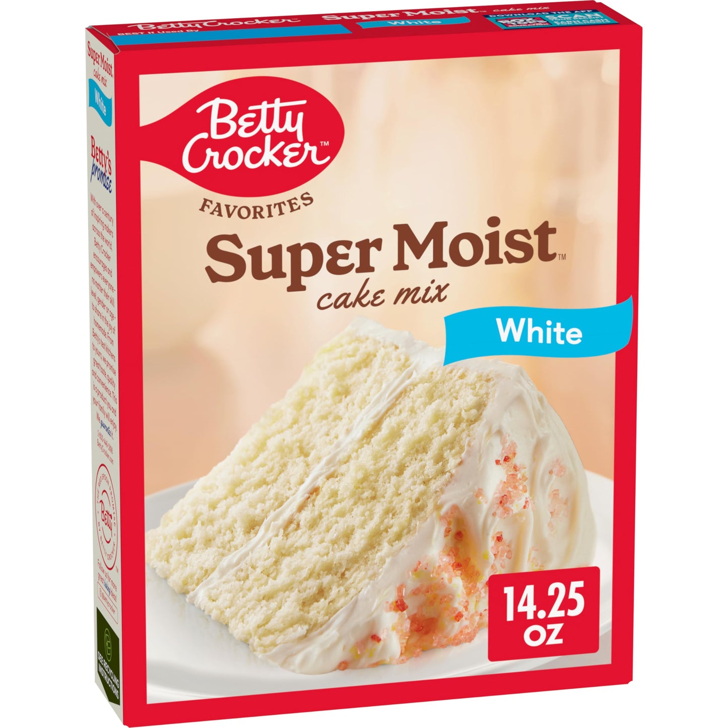 Betty Crocker Super Moist White Cake Mix, 14.25 oz, Ideal for Easter Treats