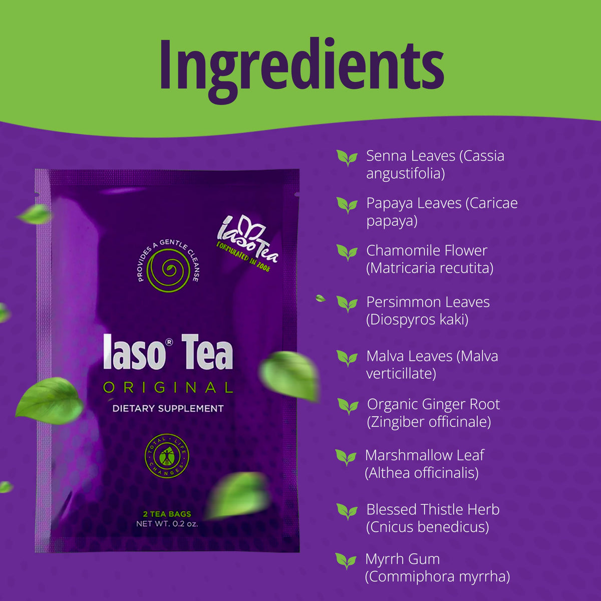 IASO Instant Tea - TLC Cleansing Drink Formula, 10 Sachets (5 Packs), 2 Count
