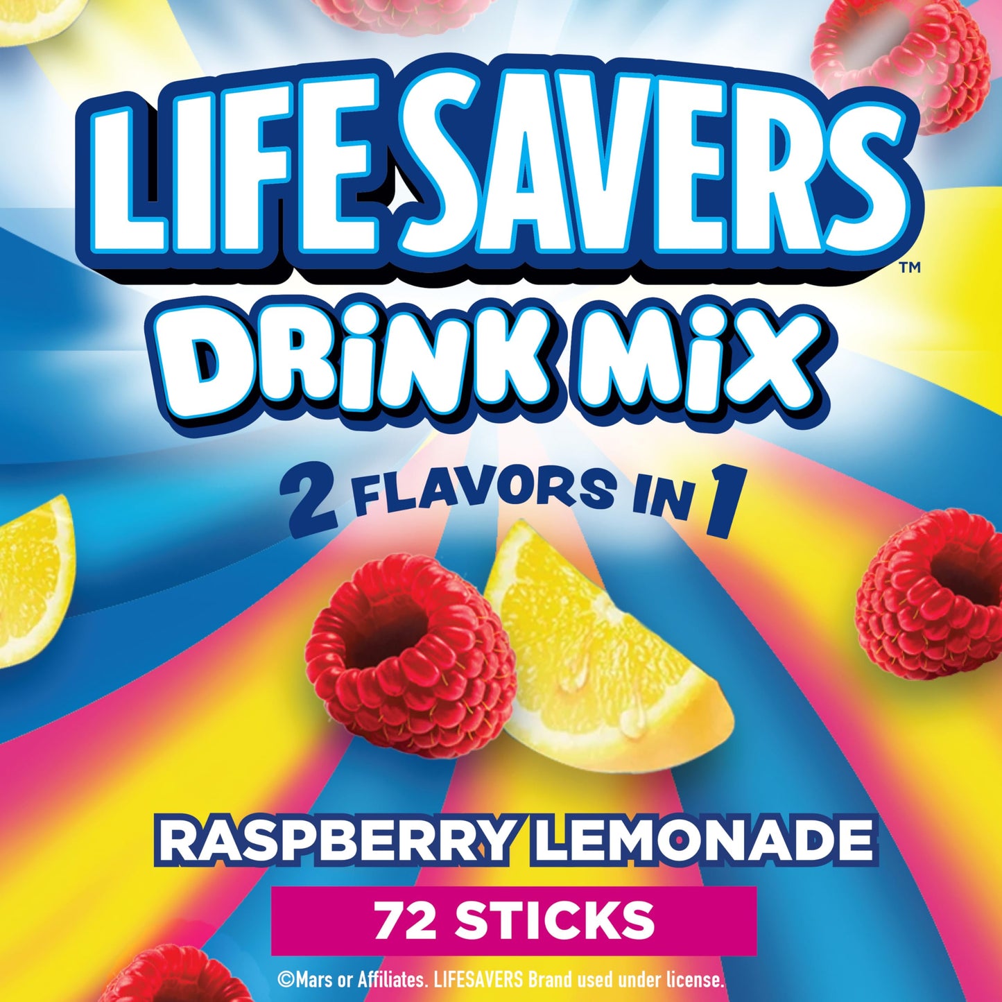 Lifesavers Singles to Go Powdered Drink Mix, Raspberry Lemonade, 6 Stick Per Box, 12 Boxes Included for Total of 72 Sticks