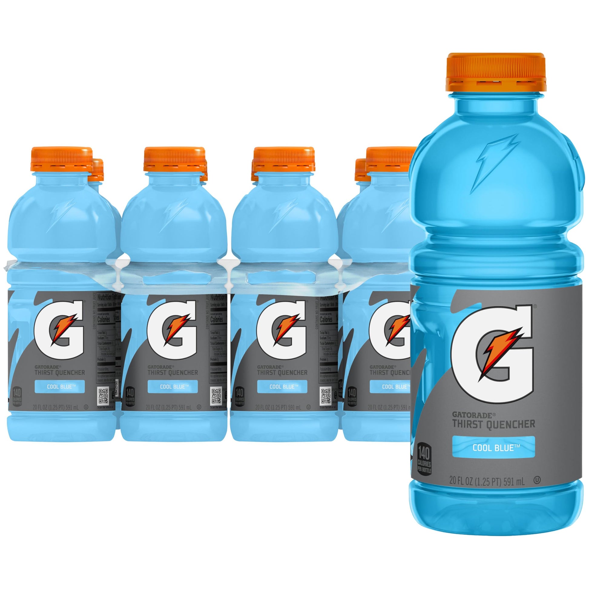 Gatorade Thirst Quencher Cool Blue, 20 Fl Oz Bottles, 8 Pack