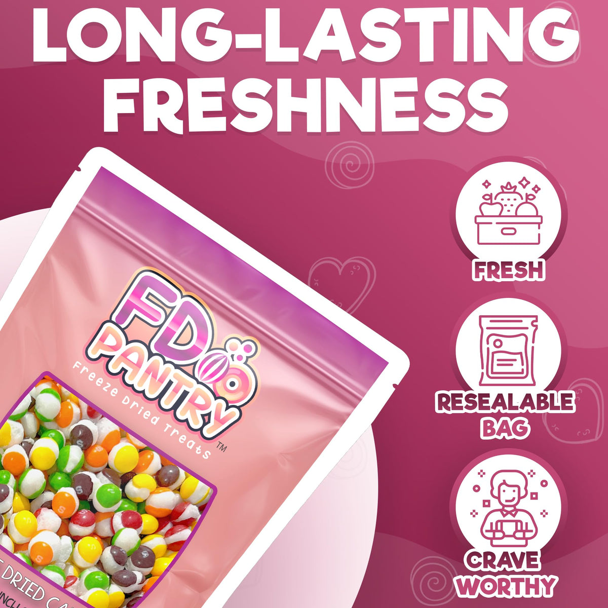 FD Pantry Fruit Crunch Original Rainbow Freeze Dried Candy - Assorted Fruit Flavors, 10 oz Pouch
