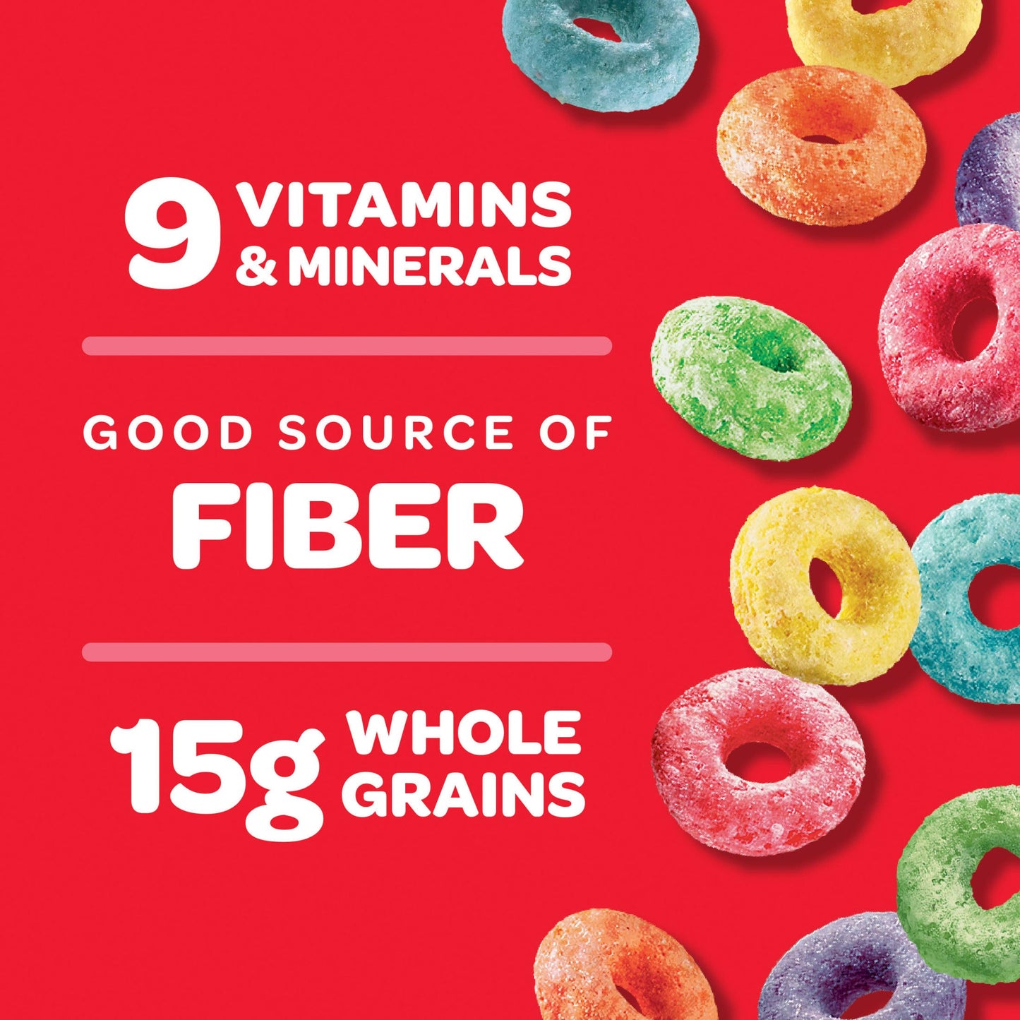 Kelloggs Froot Loops Breakfast Cereal, Good Source of Fiber, 15g Whole Grain, Family Size, 16.6 oz