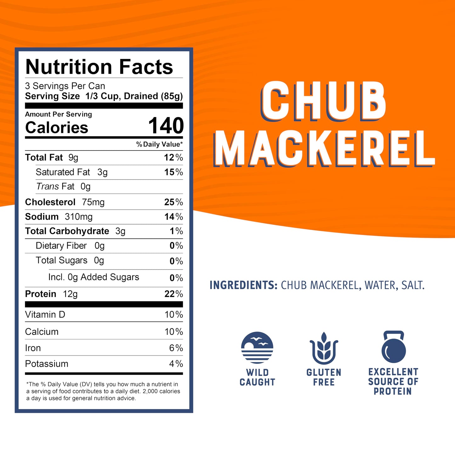 Bumble Bee Chub Mackerel, 15 oz Can - Canned Mackerel Fish, High Protein Keto Food, Gluten Free (Pack of 4)