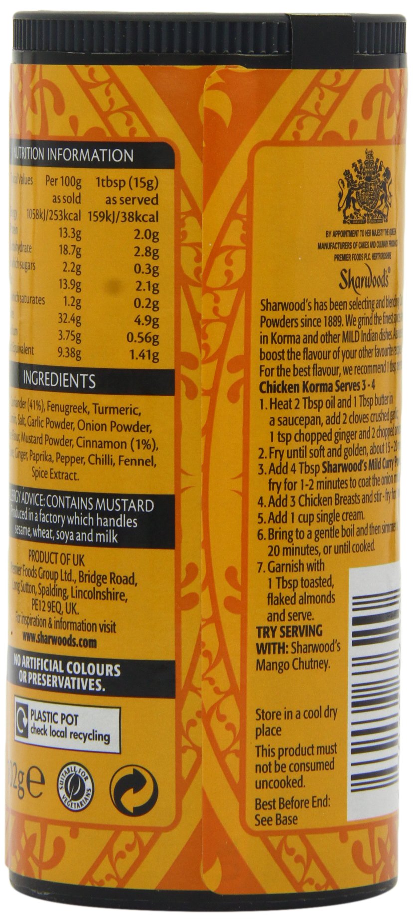Sharwoods Mild Curry Powder 102 G (Pack Of 6)