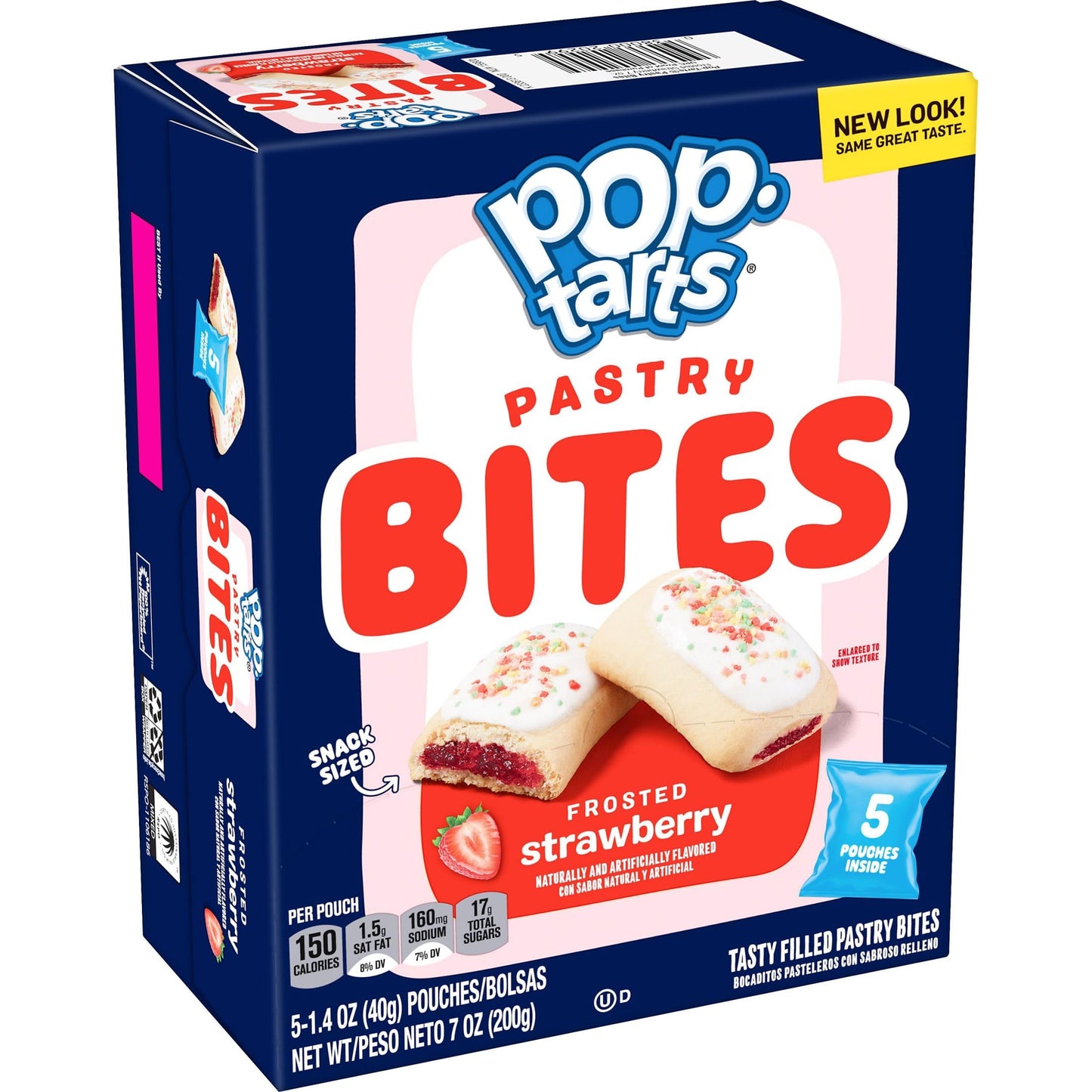 Pop-Tarts Baked Pastry Bites, Kids Snacks, School Lunch, Frosted Strawberry (5 Boxes, 25 Pouches)