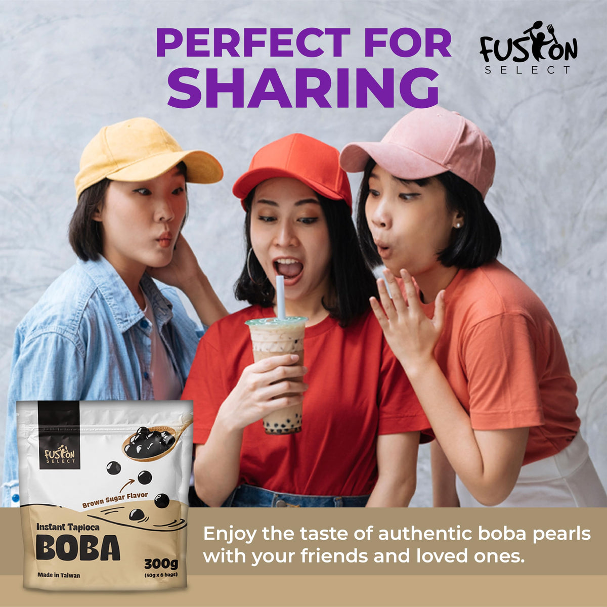 Fusion Select Instant Boba - No-Cook Instant Tapioca Pearls for Bubble Tea Drinks, Hot or Cold Sweet Milk Beverage - Microwave o