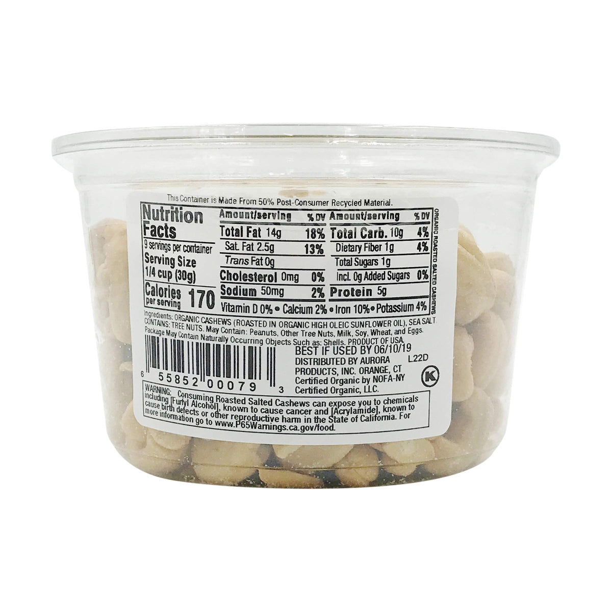 Aurora Products Organic Jumbo Cashews, Roasted & Salted