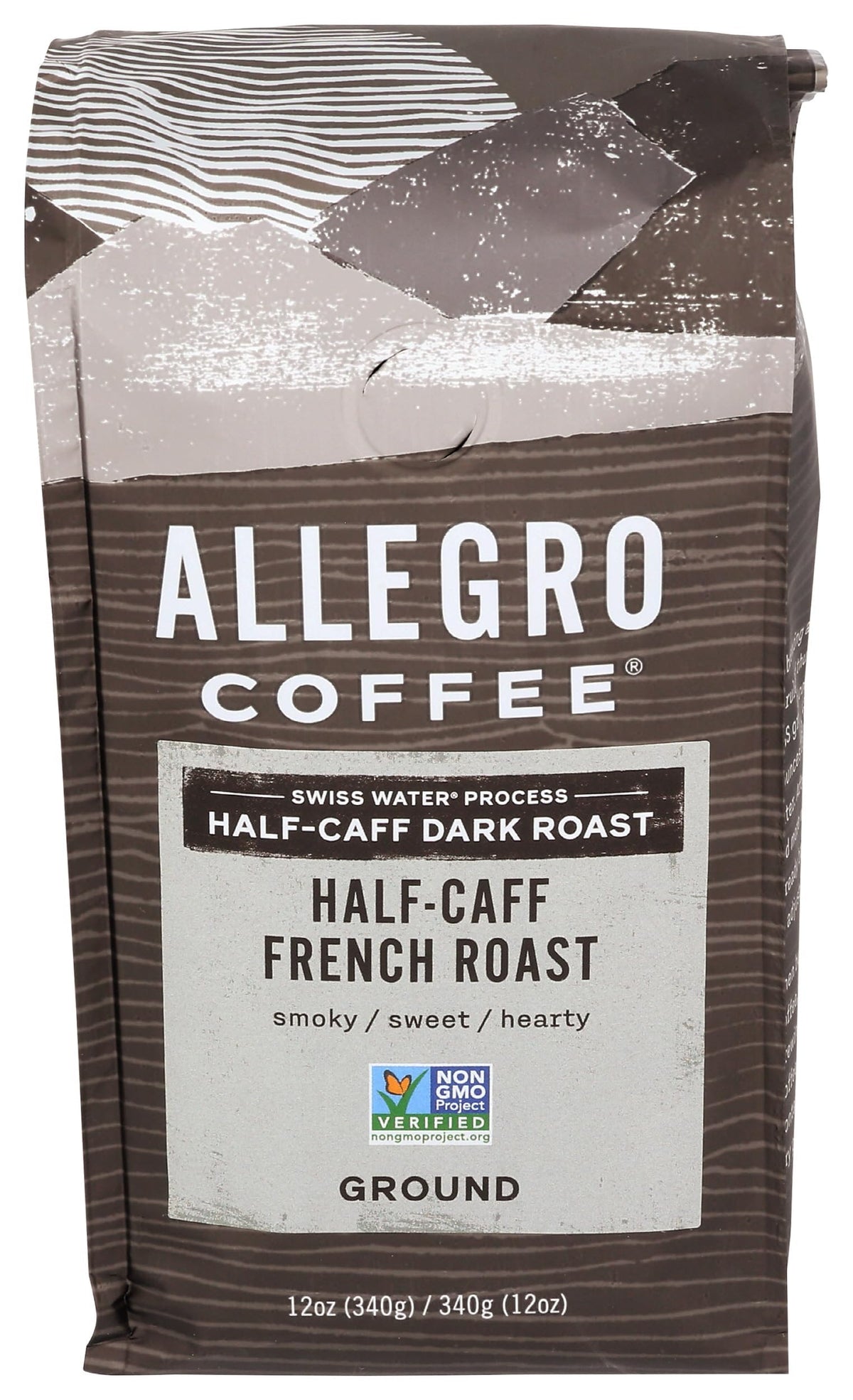 Allegro Coffee Half Caff, French Roast Ground Coffee, 12 Oz