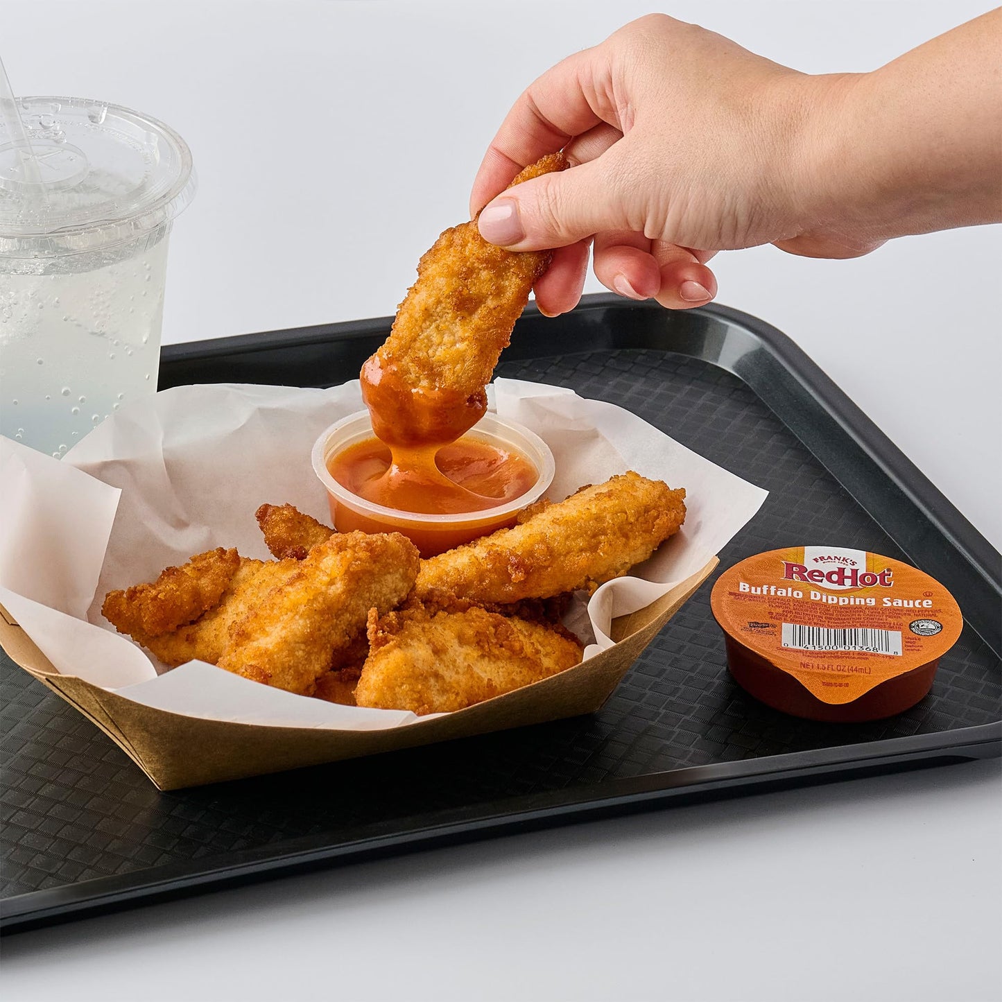 Franks RedHot Buffalo Dipping Sauce, Single-Serve Dip Cups, Signature Buffalo Flavor & Heat, For Takeaway and Dine-In Service, 1