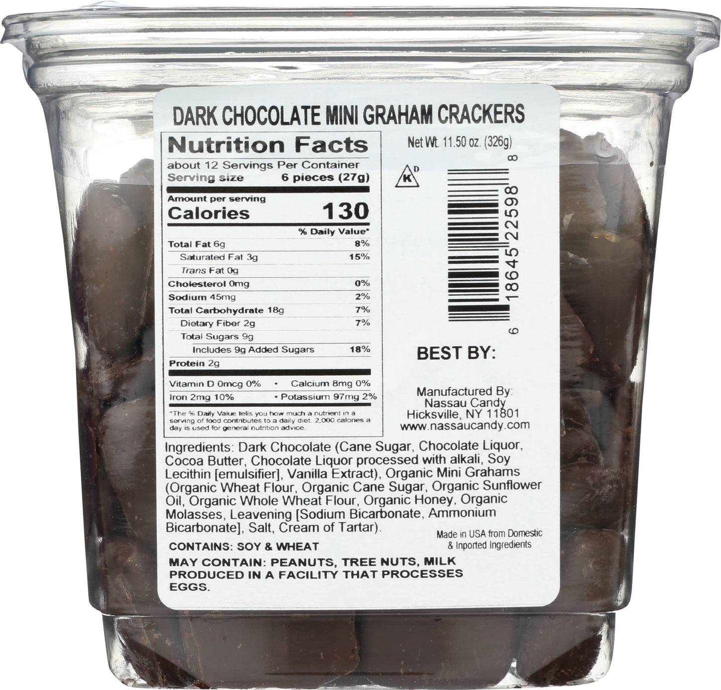 NASSAU CANDY Dark Chocolate Mini Grahams, 11.5 OZ