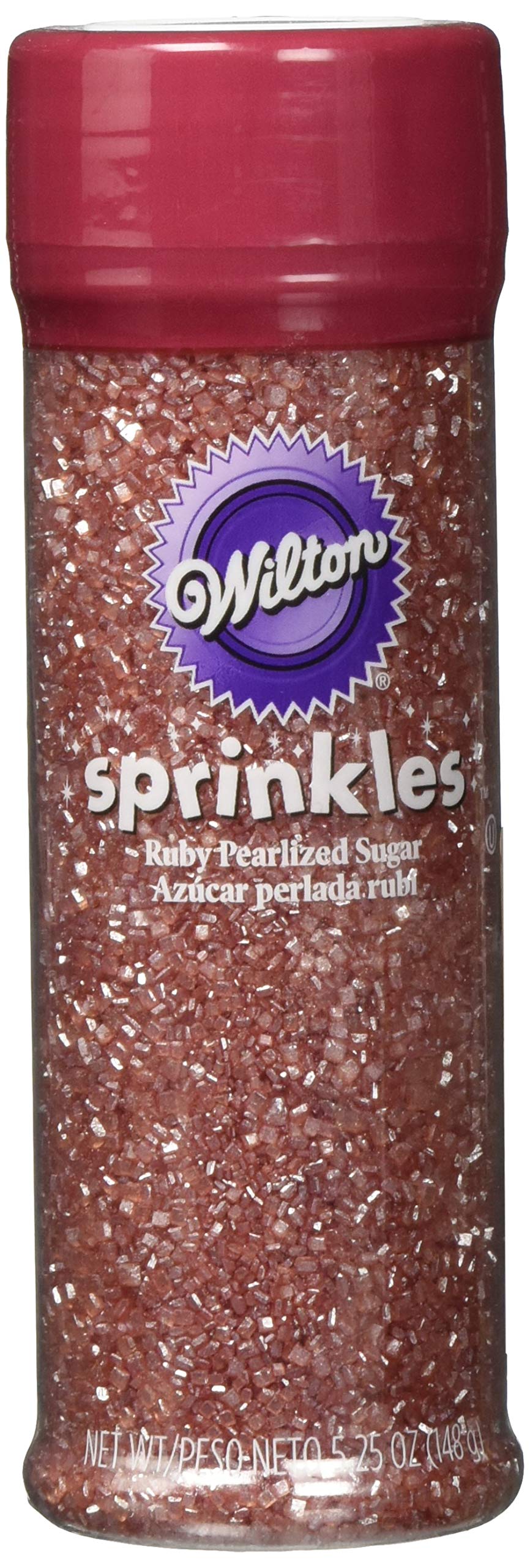 Wilton Pearilized Sugar Food Decorative, Ruby,Red