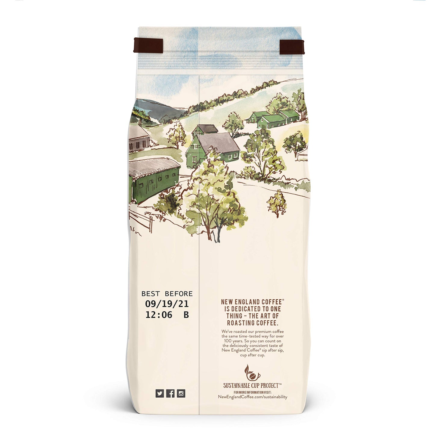 New England Coffee Pistachio Crme Medium Roast Ground Coffee, 11oz Bag (Pack of 1)