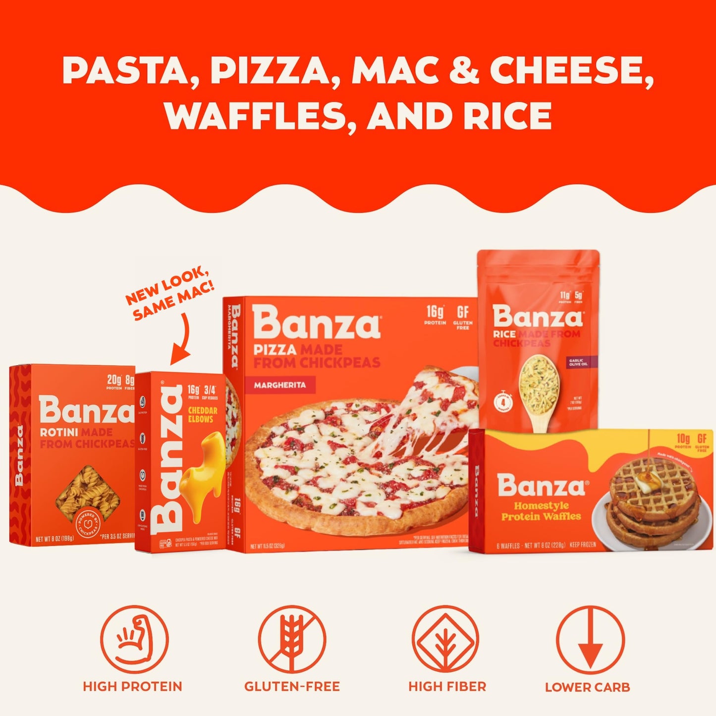Banza Margherita Frozen Pizza from Chickpeas - High Protein, Gluten Free, 10.9oz