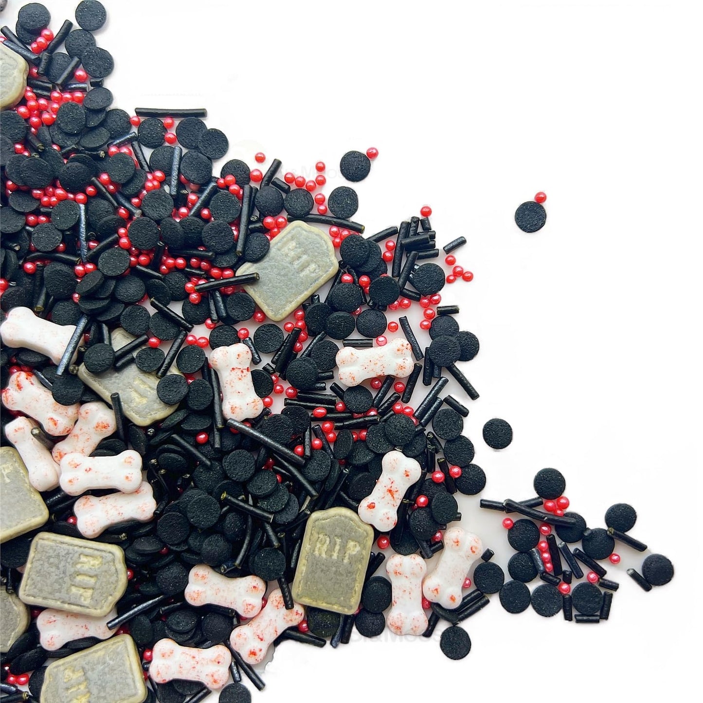 Se Si&Moos Edible Tombstones Bloody Bones Sprinkles Black And Red Sprinkles Halloween Sprinkles For Cake Decorating Tombstone Ca
