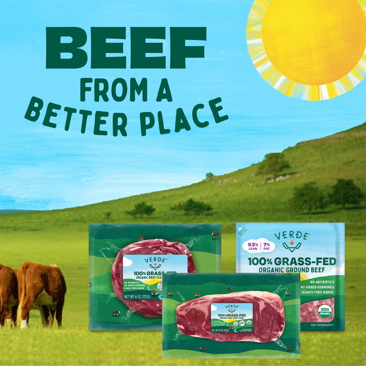 Verde Farms, Beef Stew Meat, Organic, Grass-Fed, 1 lb