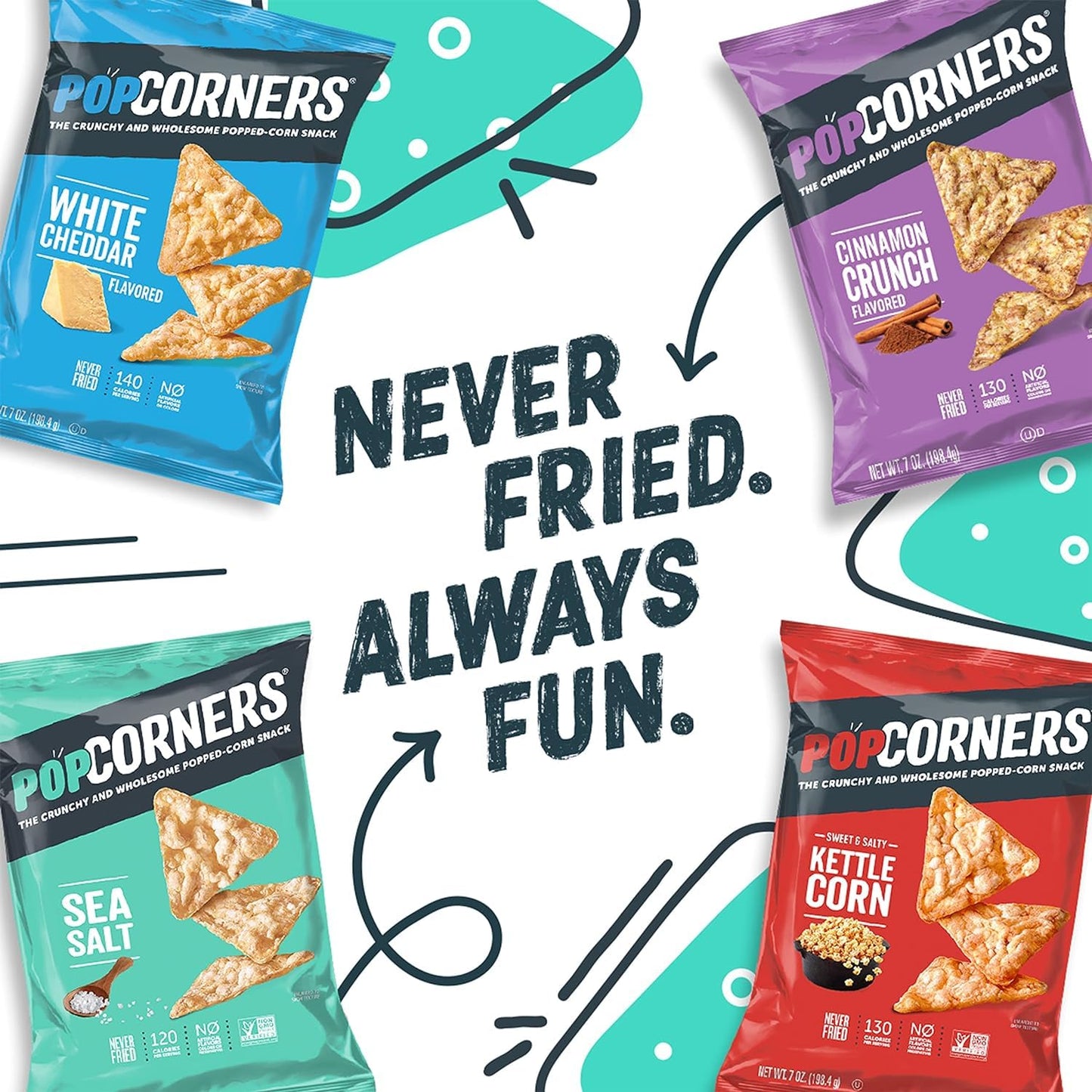 PopCorners Popped Corn Snacks, Sea Salt, 1 Ounce (Pack of 20) (Packaging May Vary)