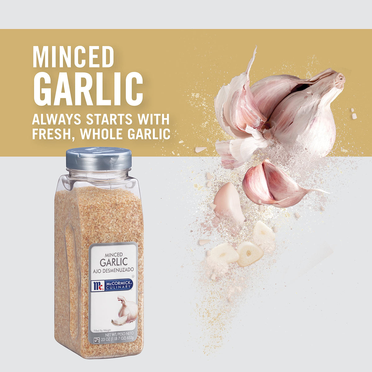 Mccormick Culinary Minced Garlic, 23 Oz - One 23 Ounce Container Of Dried Minced Garlic, Perfect In Soups, Stews, Dressings And Marinades