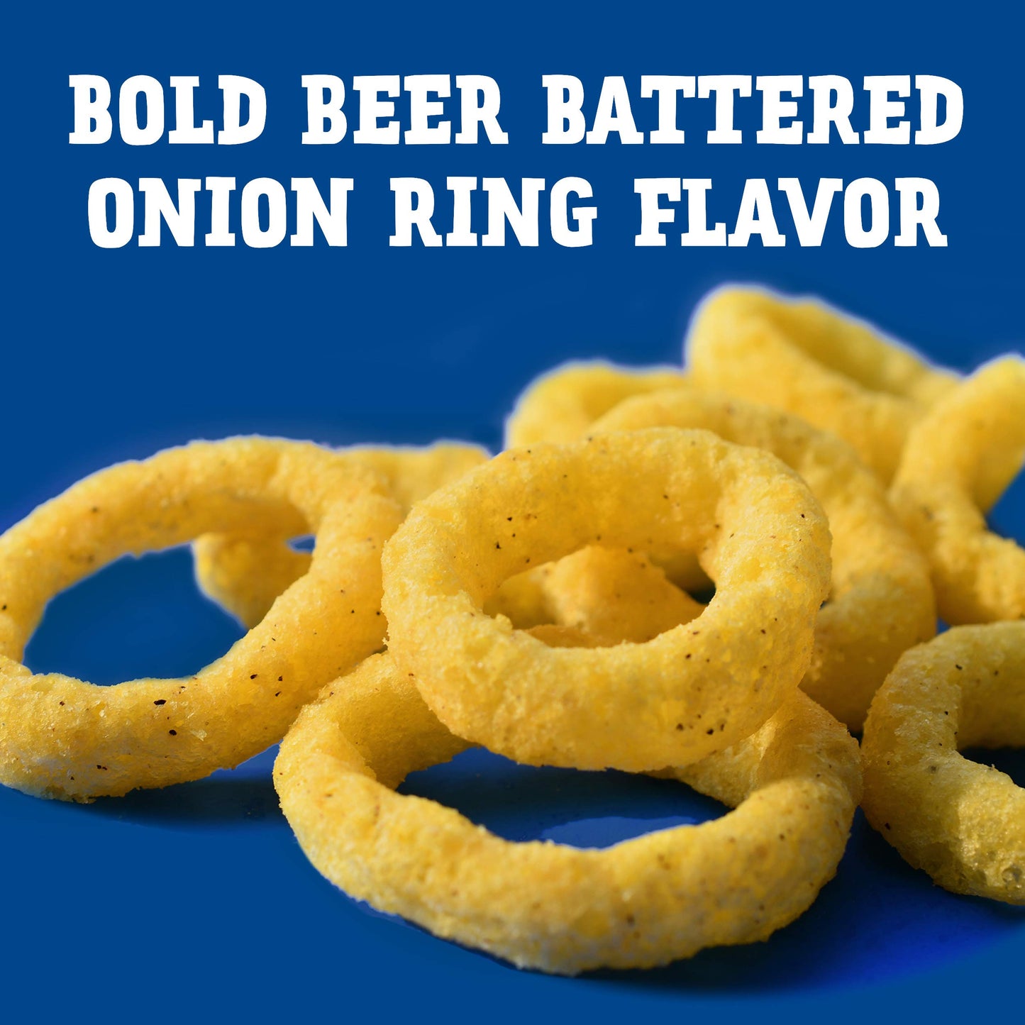 Andy Capps malt-inspired Battered Onion Rings, Baked Oat and Corn Snacks, 2 oz. Pack of 12