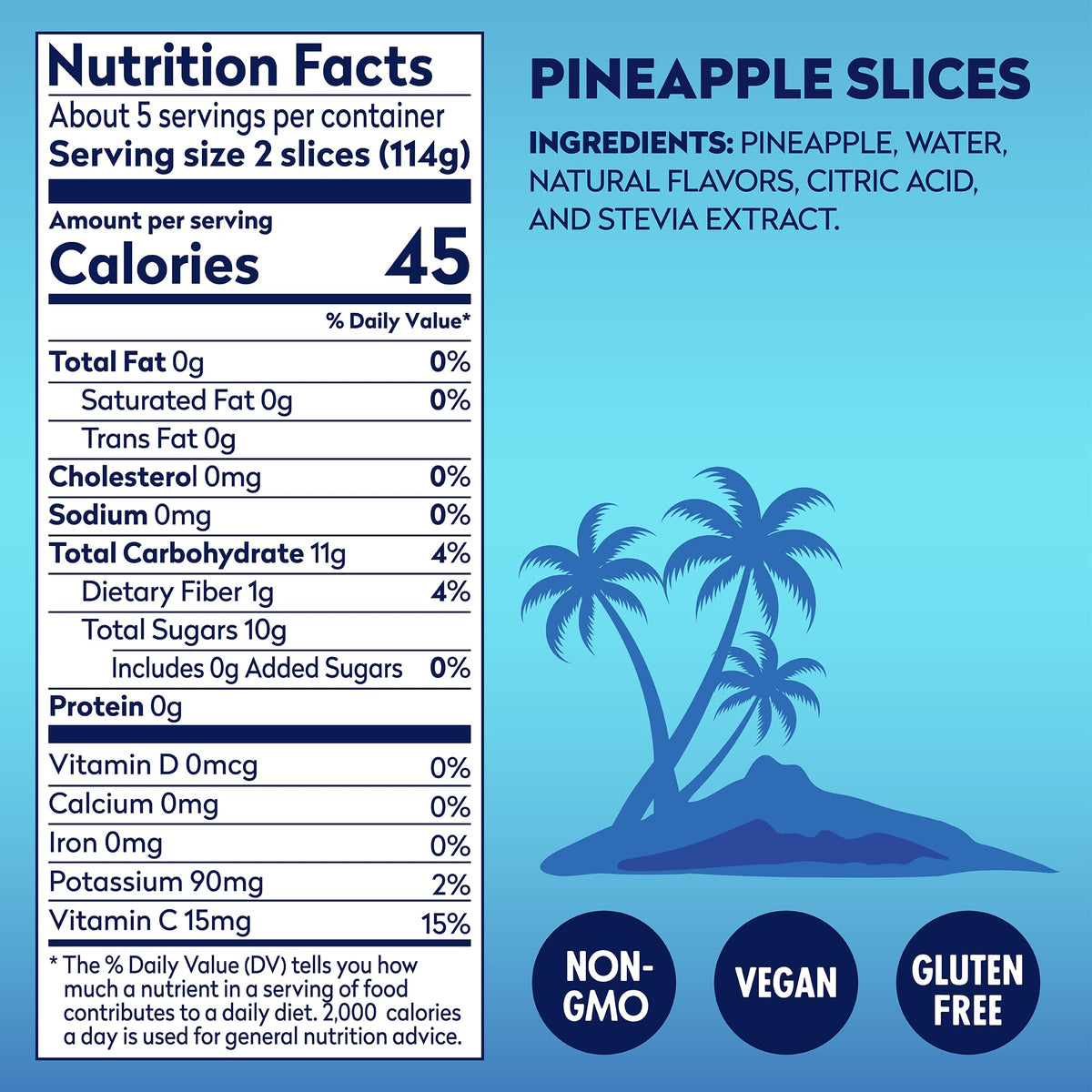 Dole Pineapple Slices in Water with No Sugar Added - Dole Fruit Cans - 20 oz - 12 Pack