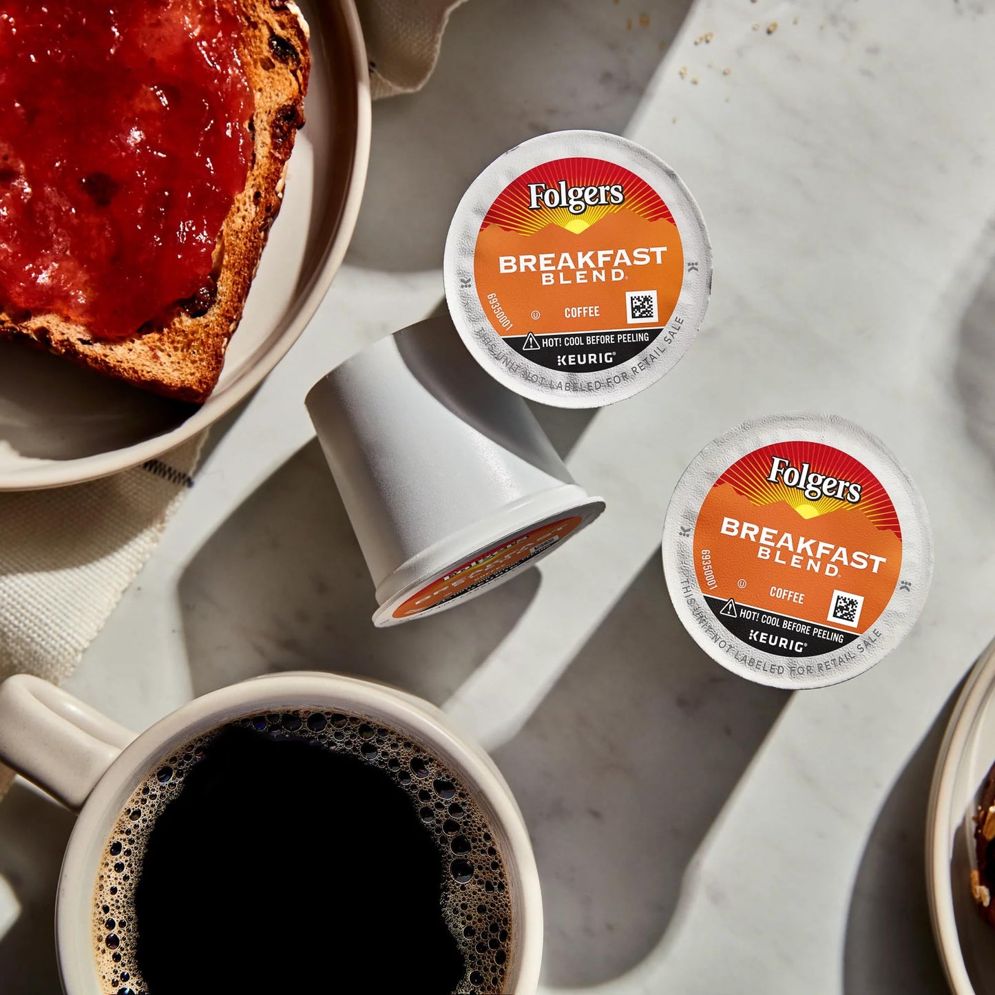 Folgers K Cups Breakfast Blend, 48 Count (4 Packs of 12) - Smooth, Rich Flavor for Perfect Morning Coffee