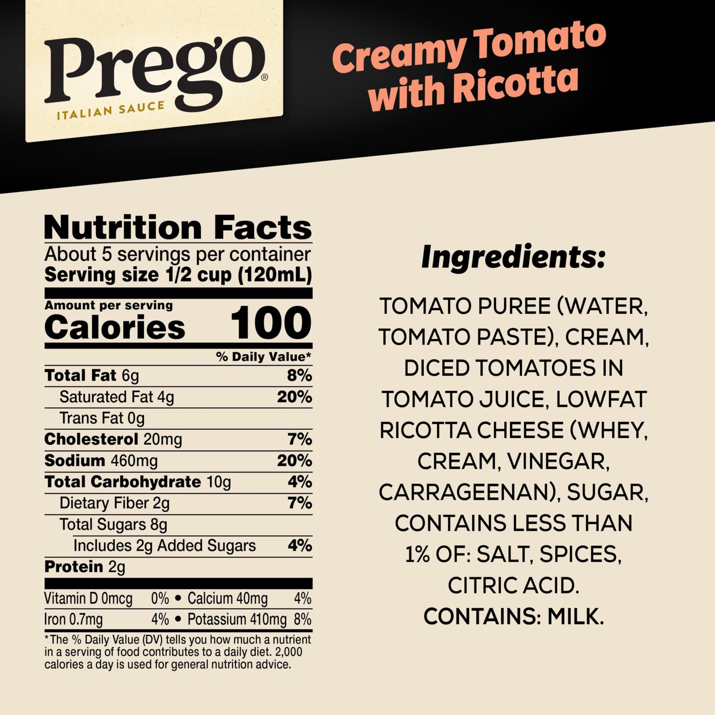Prego Creamy Tomato Pasta Sauce With Ricotta Cheese, 24 Oz Jar