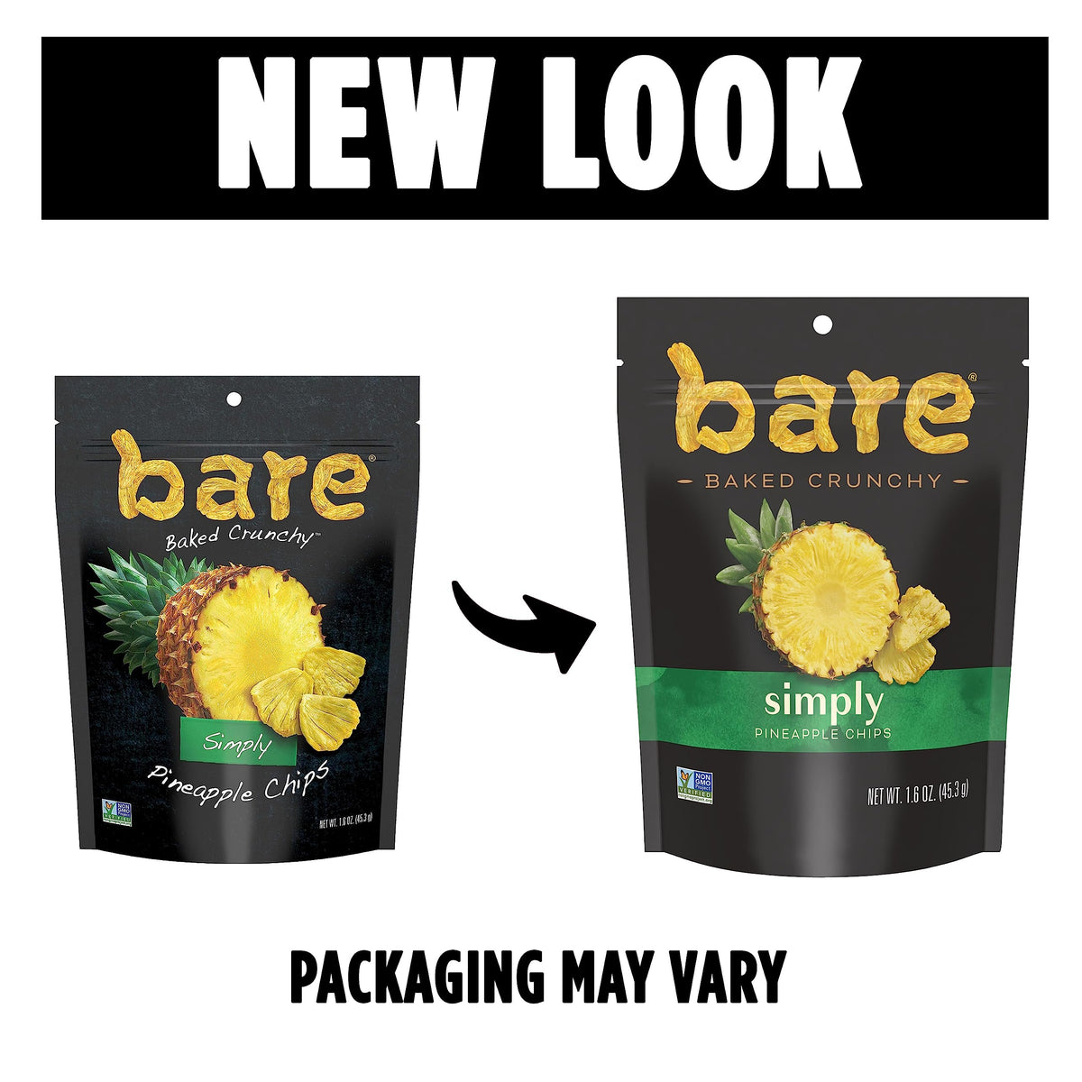 Bare Baked Crunchy, Simply Pineapple, 1.6 Ounce (Pack of 6)