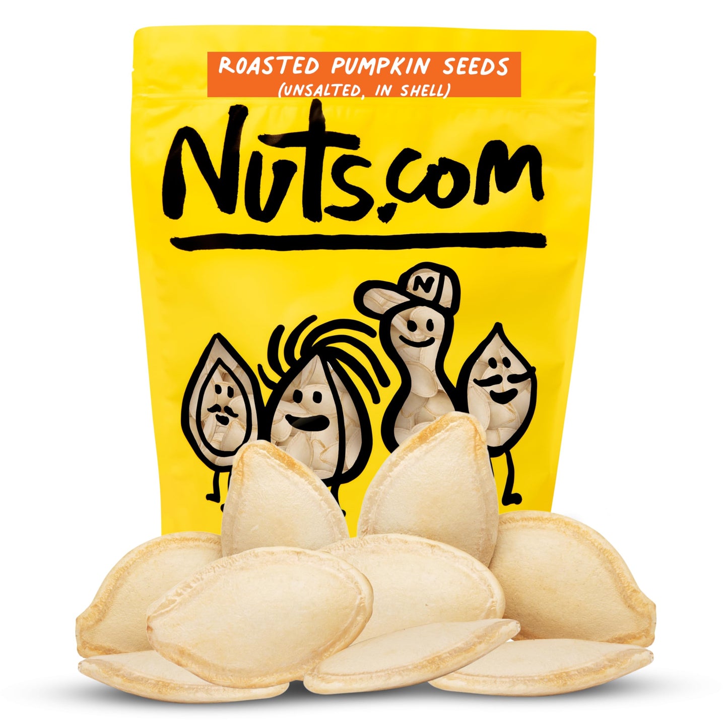 Nuts.Com Roasted Unsalted Pumpkin Seeds In Shell  2 Lb Bag - Rich In Fiber  Calcium & Potassium - Gluten-Free  Kosher Pareve Pumpkin Seeds Snack Pack  Protein Snacks For 18+ Uses & Kids