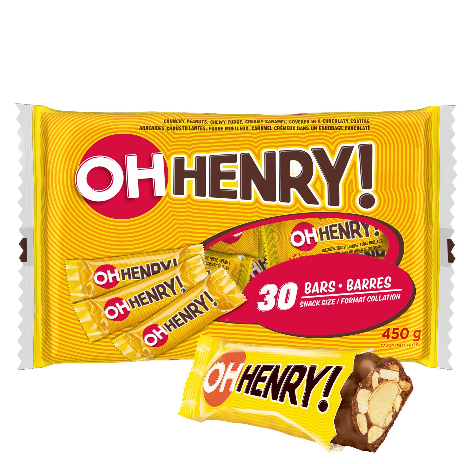 OH HENRY Halloween chocolatey candy Bars 30 count 450 gram