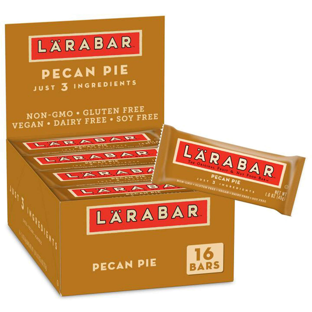 Larabar Pecan Pie  Gluten Free Vegan Fruit & Nut Bar  1.6 oz Bars  16 Ct