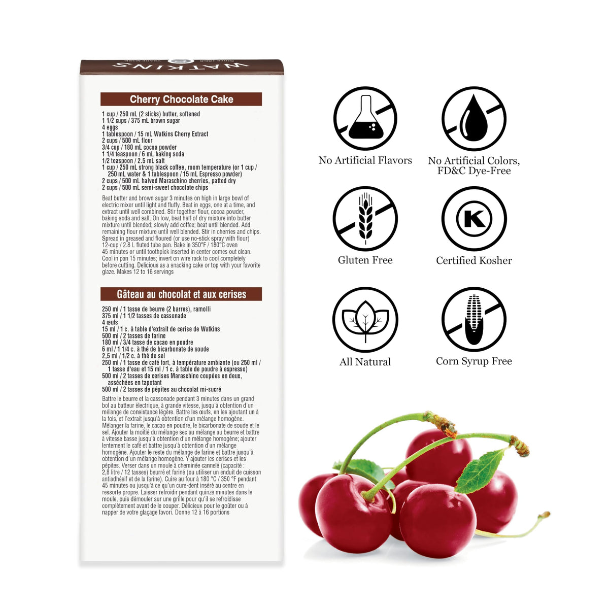 Watkins Cherry Extract With Other Natural Flavors, 2 Oz. Bottles, Pack Of 6 (Packaging May Vary)