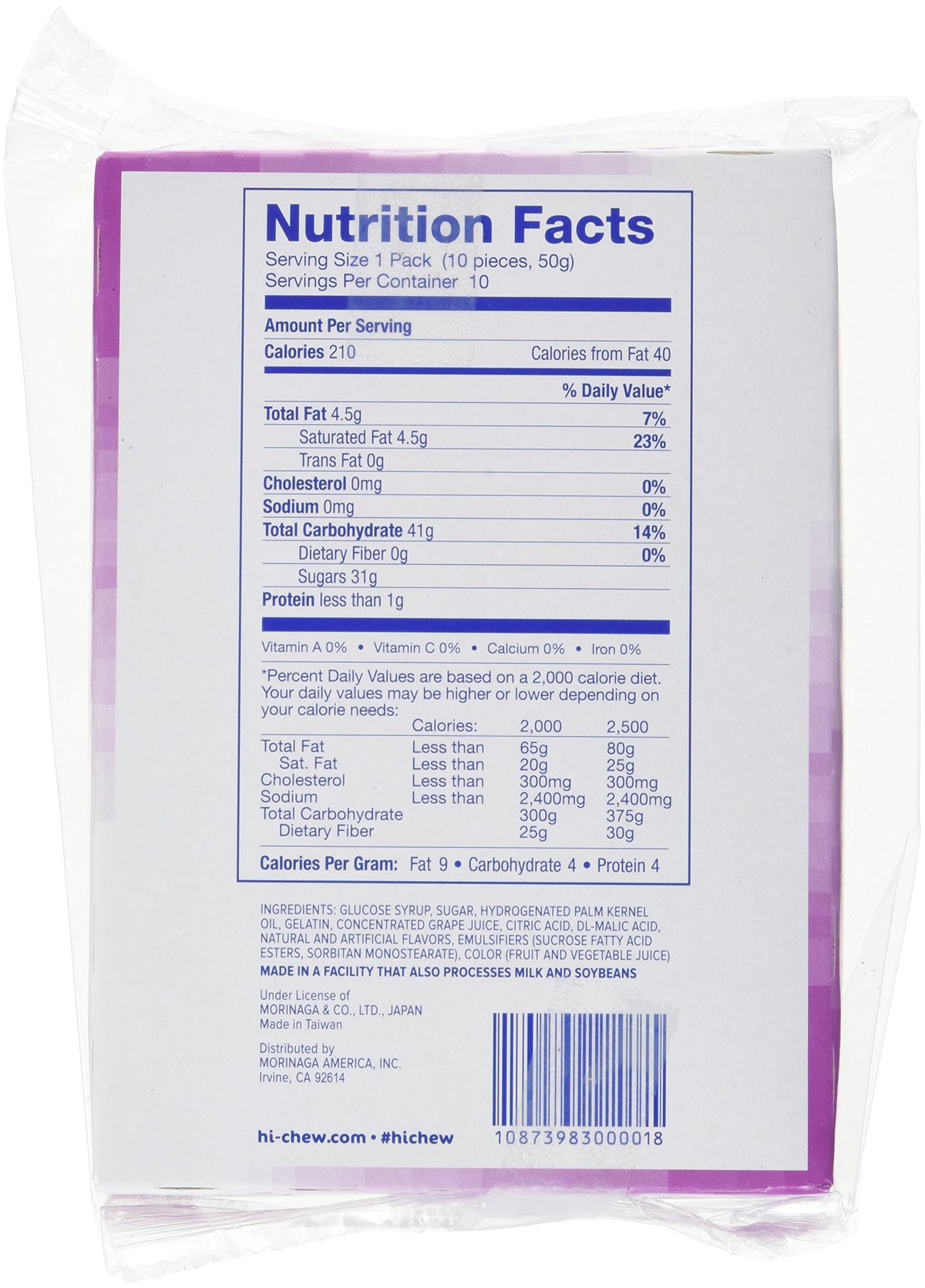 Hi-Chew Stick Grape, 1.76 Ounce (Pack Of 10)