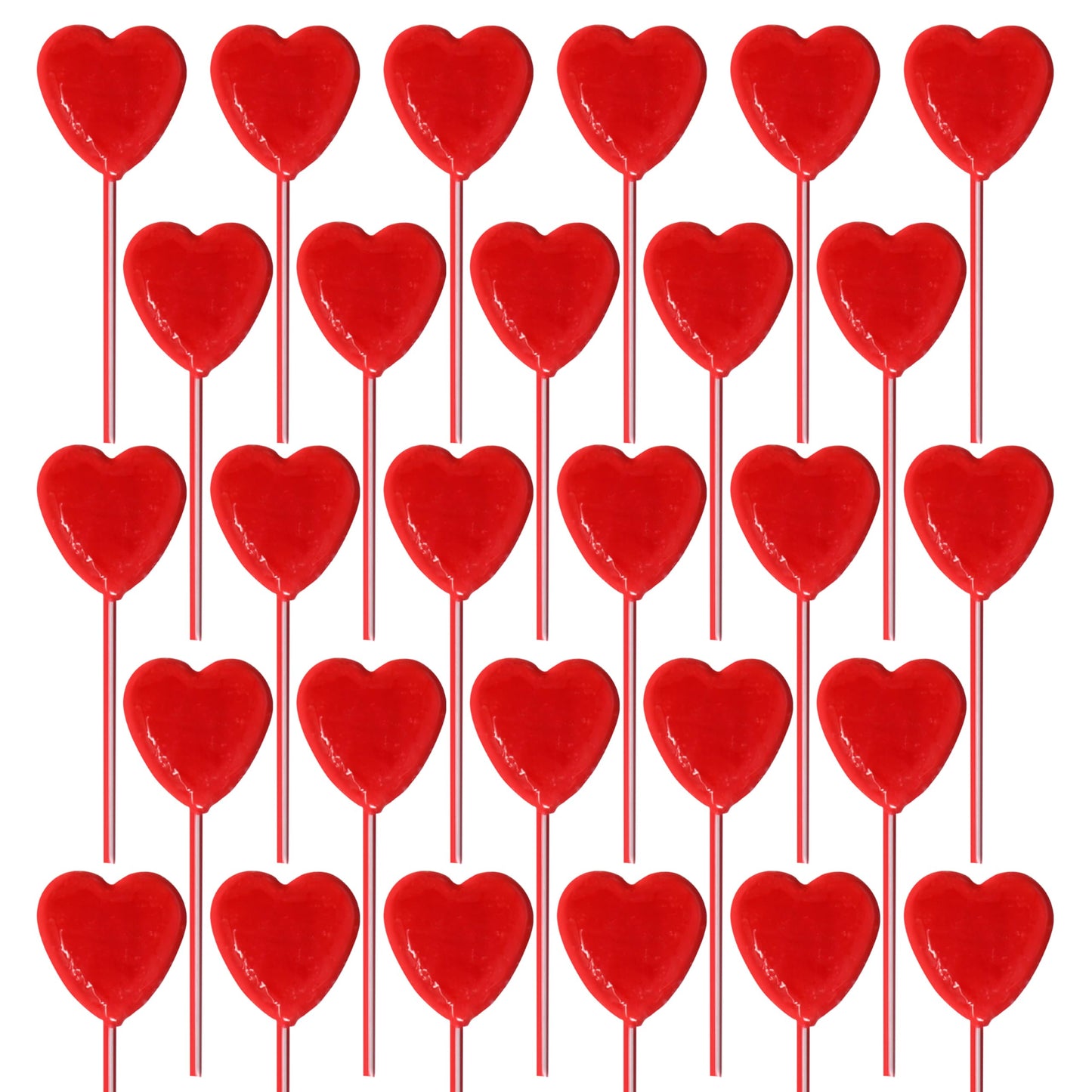 Red Heart Strawberry Lollipops - 51 Count (17.63 oz) - Individually Wrapped Valentines Day Candy - Made in Brazil