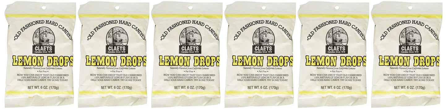 Claey'S Candies Lemon Drop Hard Candy, 6 Package Deal