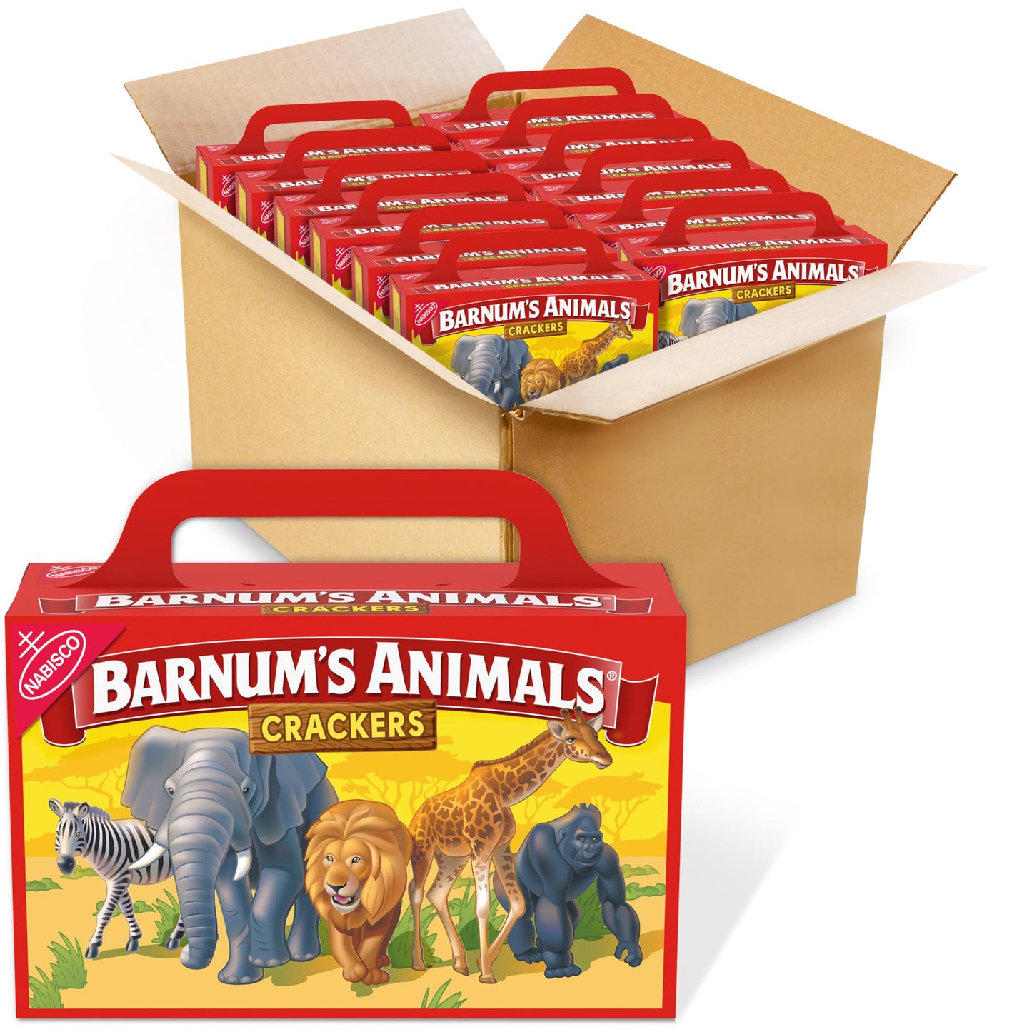 BARNUMS Original Animal Crackers, Bulk Kids Snacks, 12 - 2.13 oz Boxes
