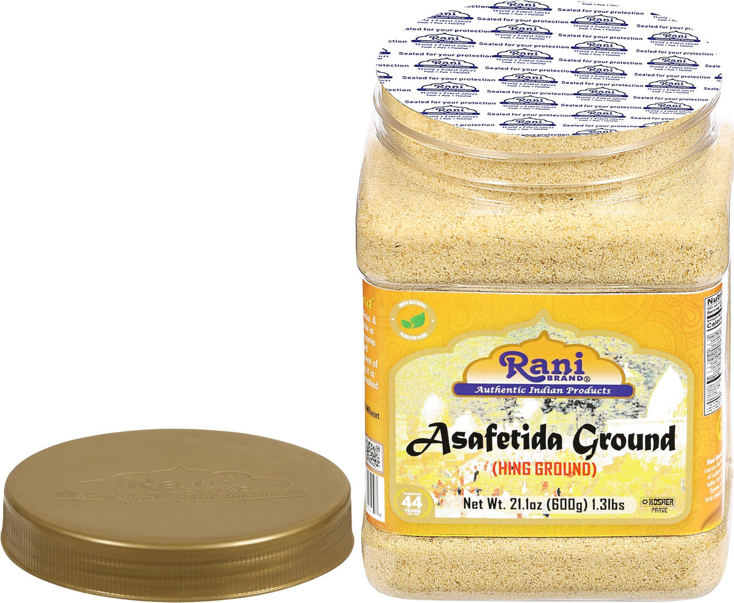 Rani Asafetida (Hing) Ground 21oz (600g) 1.3lbs PET Jar, Pack of 6 ~ All Natural | Salt Free | Vegan | Non-GMO | Asafoetida Indi