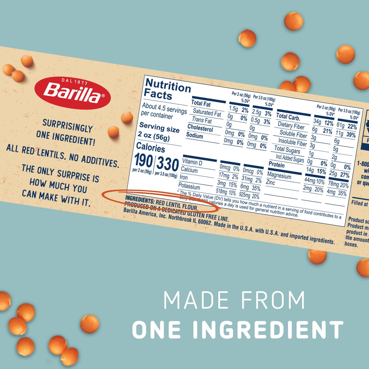 Barilla Red Lentil Spaghetti & Penne Pasta Variety Pack, 8.8 oz (Pack of 6) - Vegan, Gluten Free, Non GMO & Kosher -Made with Pl