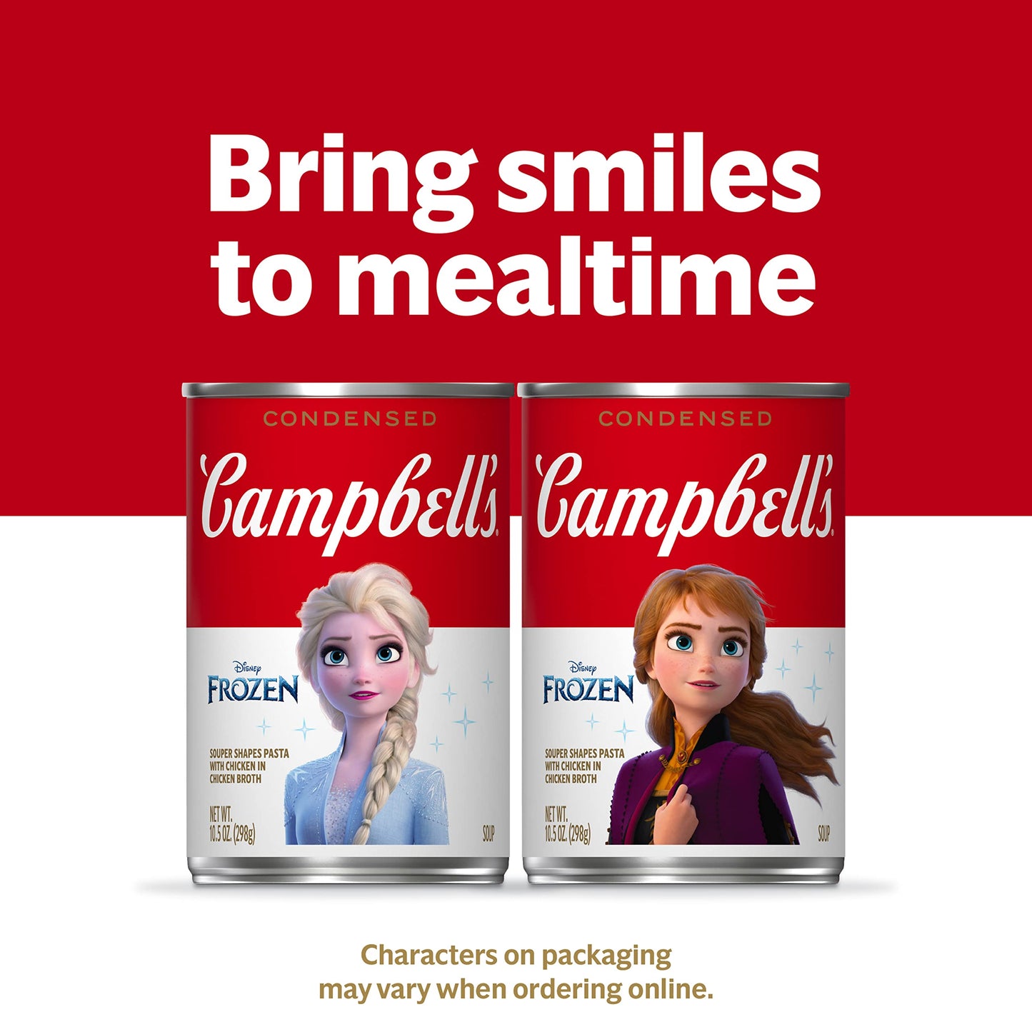 Campbells Condensed Kids Soup, Disney Frozen Souper Shapes Pasta With Chicken in Chicken Broth, 10.5 oz Can (12 Pack)