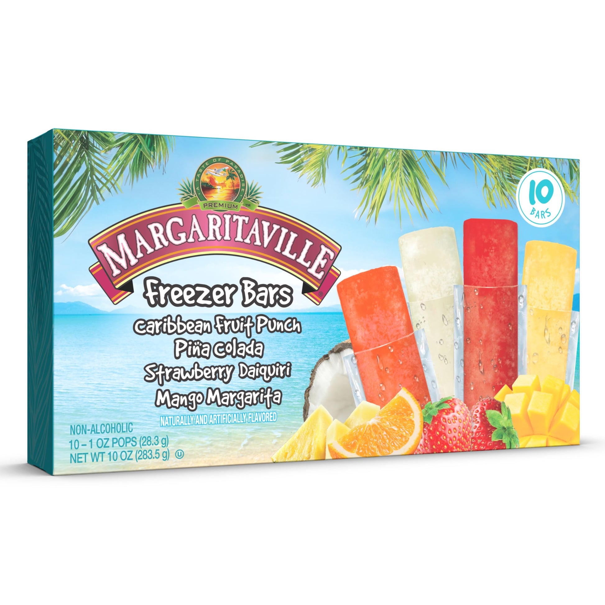 Margaritaville Freezer Bars, Assorted Flavors, 1 Oz Bars,10 Ice Bars