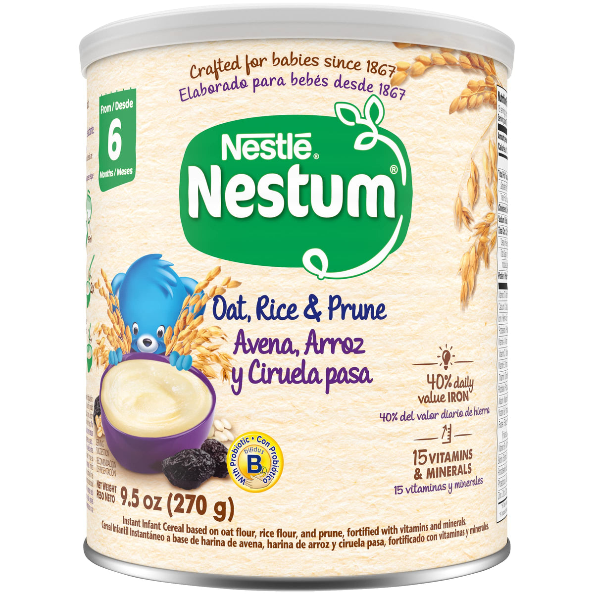 Nestle Nestum Infant Cereal, Multicereal With Prune, 9.5 Oz