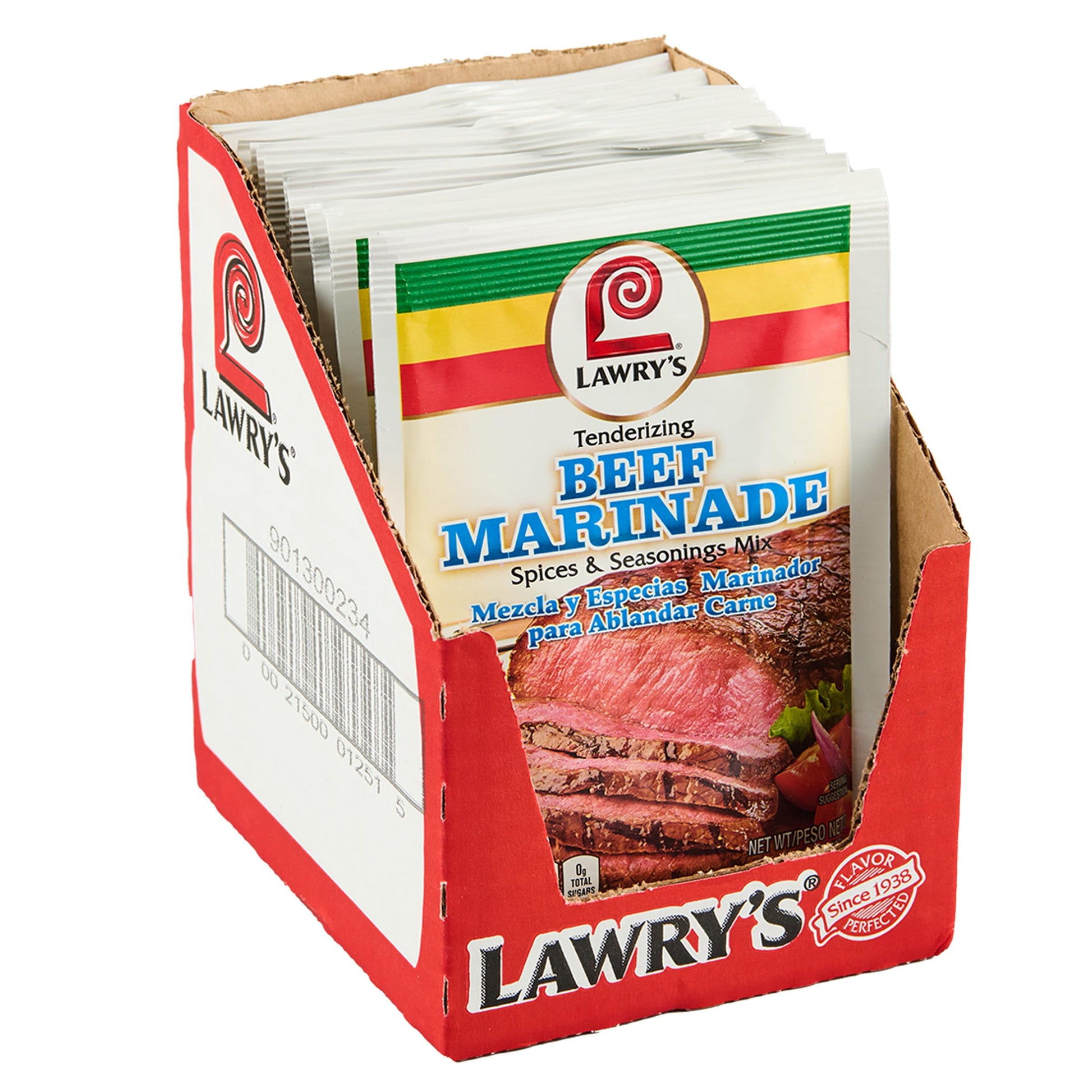 Lawrys Beef Marinade Spices & Seasonings Mix, 1.06 oz, Pack of 12, White