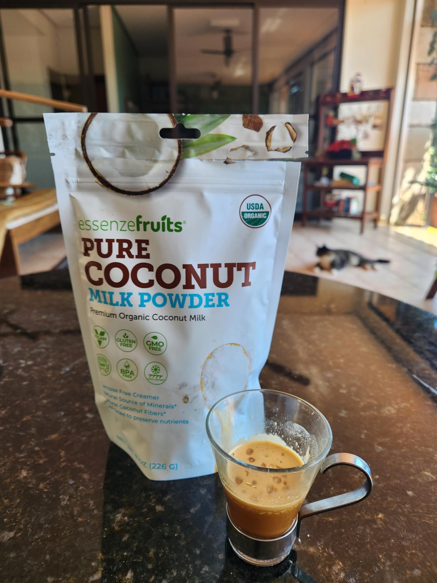 Essenzefruits Organic Coconut Milk Powder, Maltodextrin Free, No Sugar Added, Vegan, Keto, 8 Oz