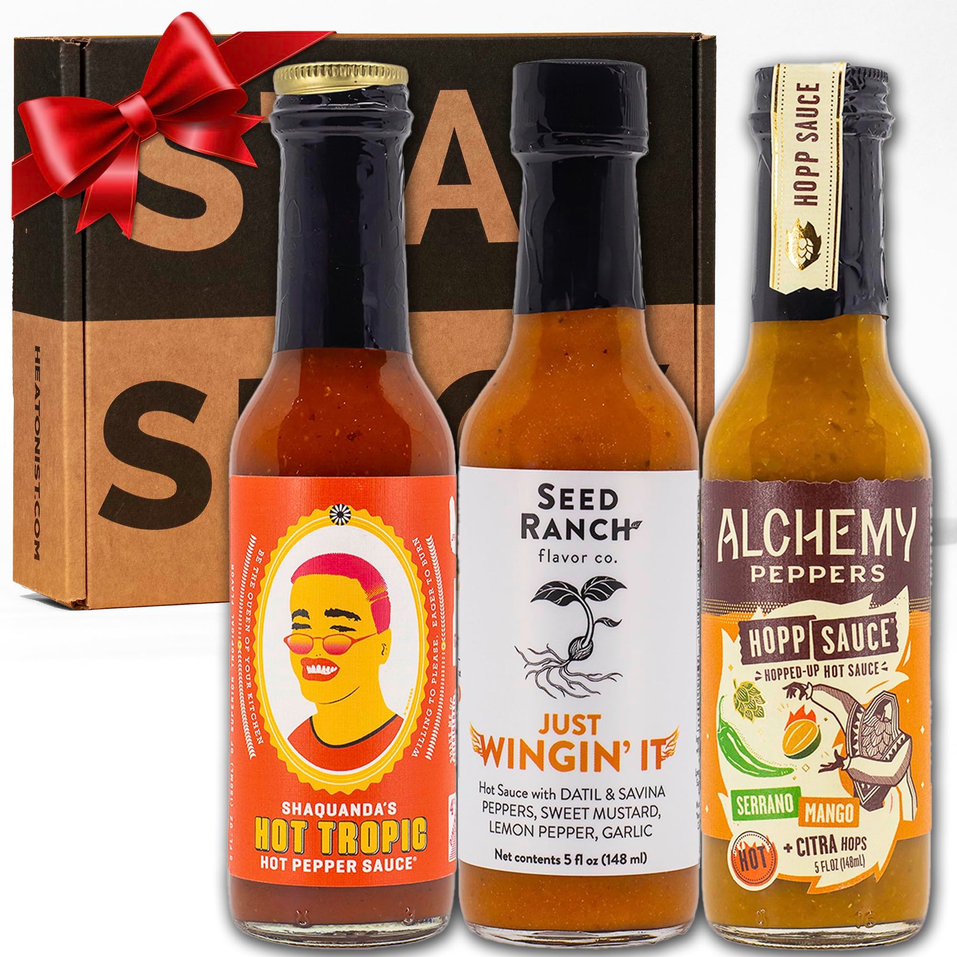 Hot Ones Hot Sauce Challenge Set - Season 27 Warmup - Hot Sauces Gift Set - Variety Pack - Made With Natural Ingredients - Unique Small Batch Sampler - 5 Fl Oz Bottles (3-Pack)