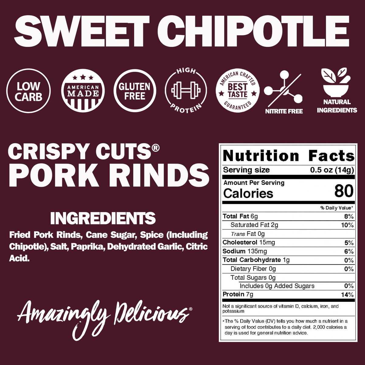 Field Trip Gluten Free Pork Rinds, Paleo And Keto Friendly Airy Puffs, Crunchy High Protein Snacks, Low Carb Snack From Back Pork Skins, 1Oz Bag, 6 Pack, Sweet Chipotle, Holiday & Christmas Gift Item
